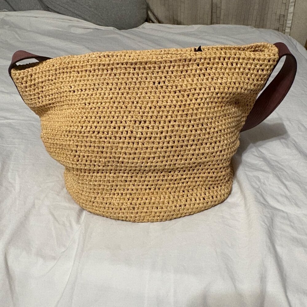 Helen Kaminski Crochet Raffia & Leather Crochet Boho Hobo Shoulder Crossbody Bag - Picture 4 of 16